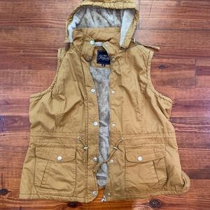 Royalty For Me women’s vest jacket hooded sleeveless faux fur Camel Size 2X